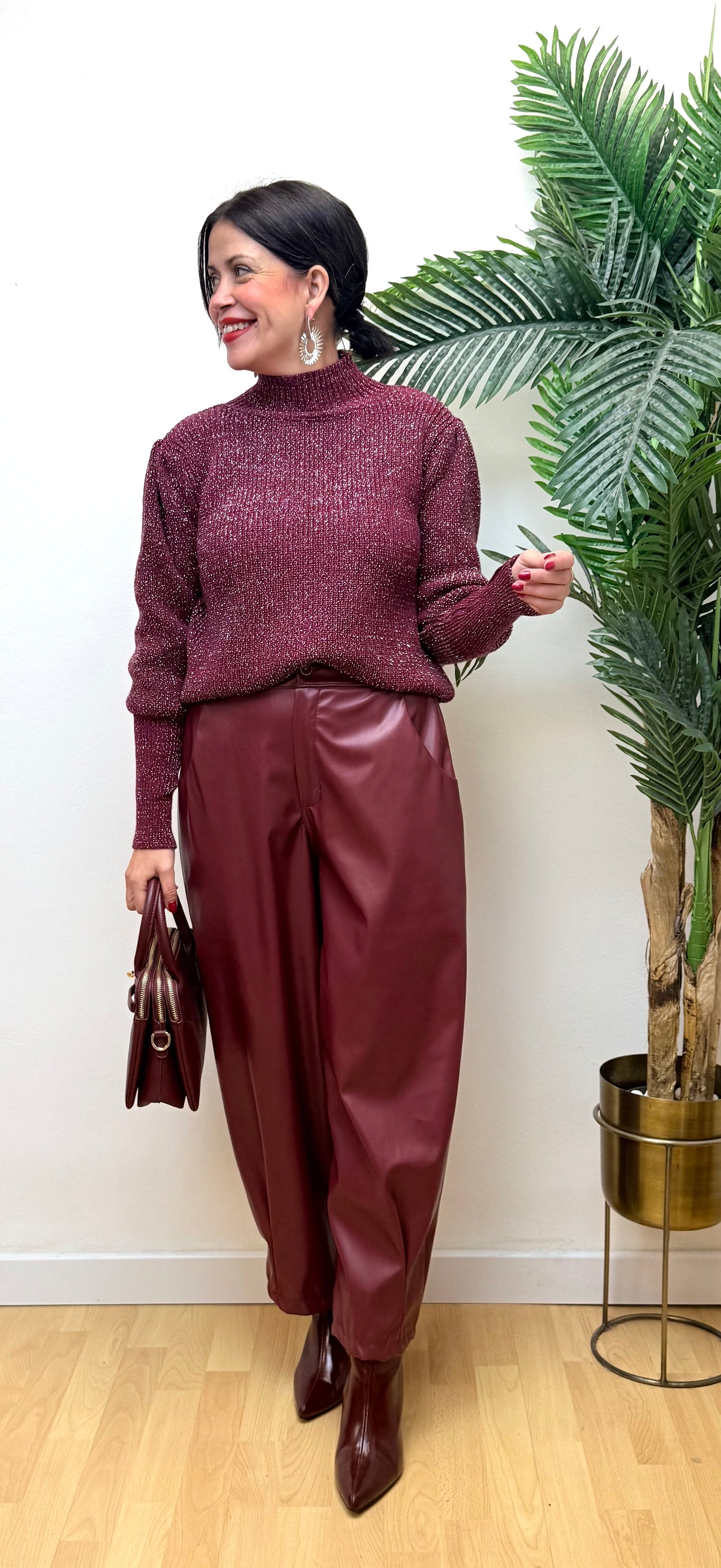 Pantalón polipiel Burdeos Brenda