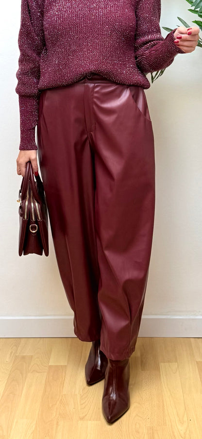 Pantalón polipiel Burdeos Brenda