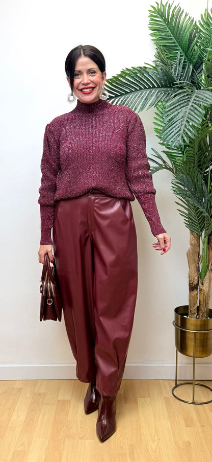 Pantalón polipiel Burdeos Brenda