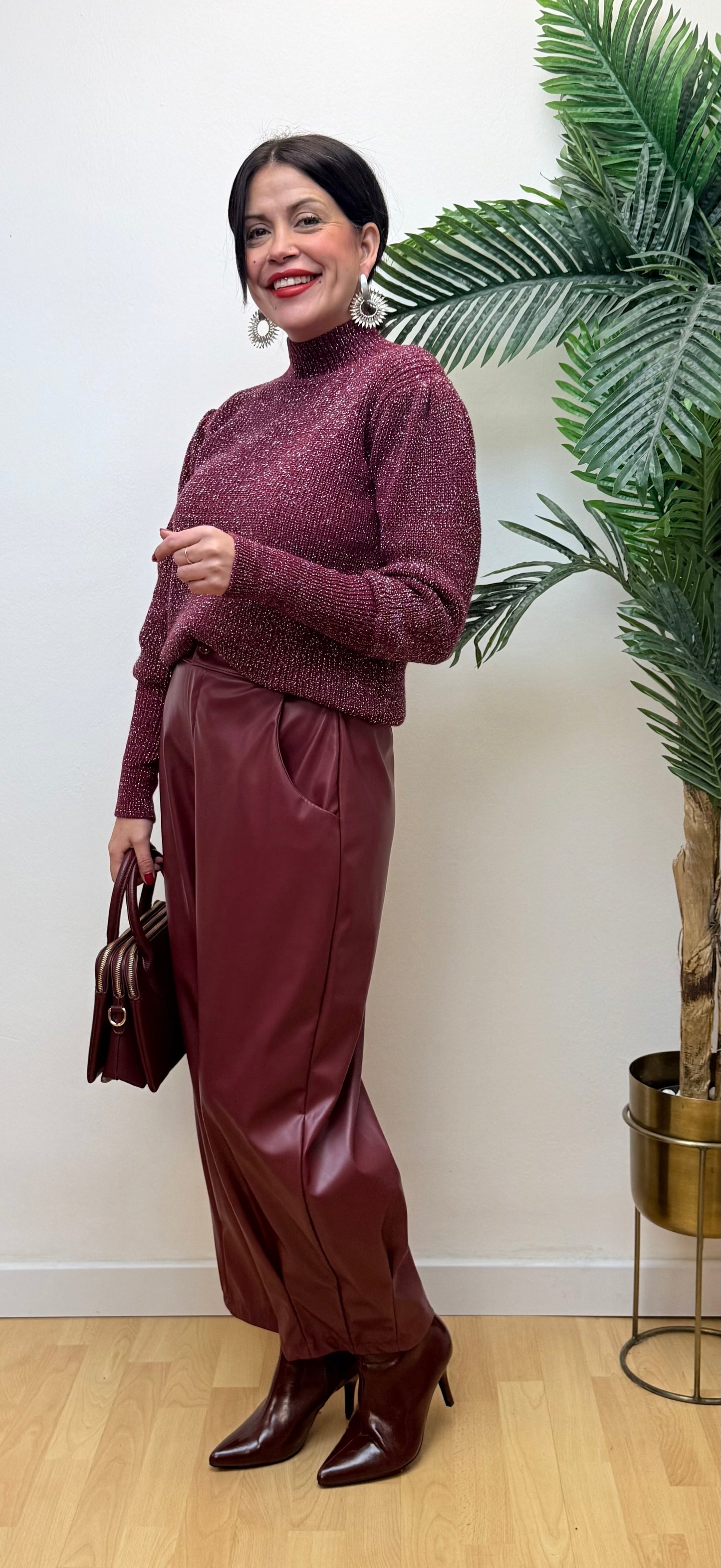 Jersey brillis Olivia burdeos