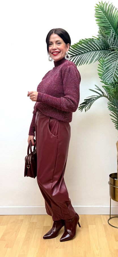 Pantalón polipiel Burdeos Brenda