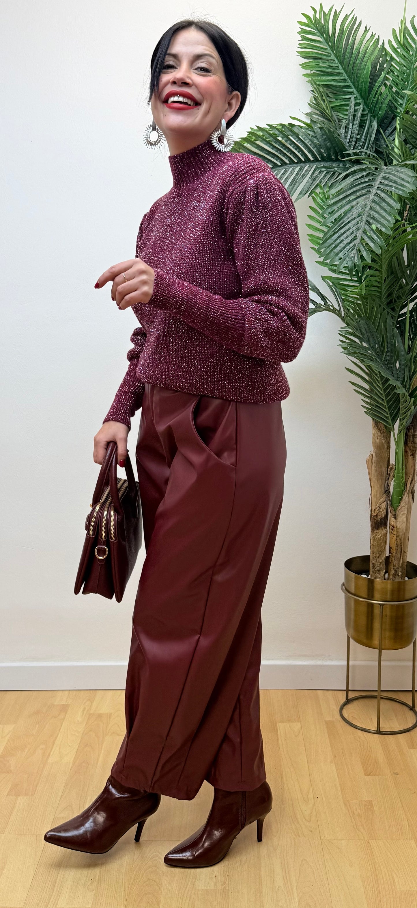 Jersey brillis Olivia burdeos