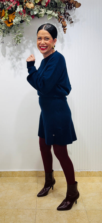 Conjunto punto azul marino