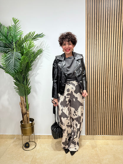 Biker polipiel negra