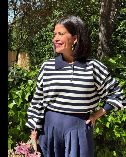 Polo rayas azul y blanco