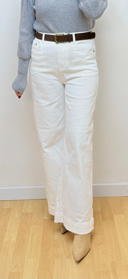 Jeans wide leg blanco Emilia