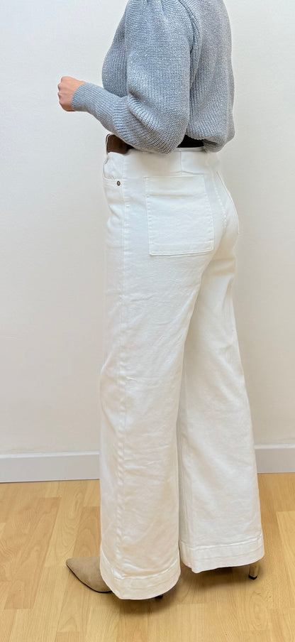 Jeans wide leg blanco Emilia