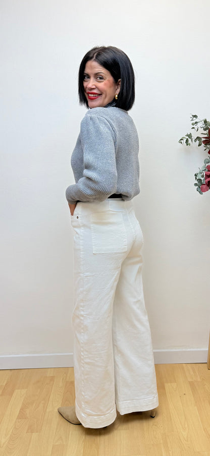 Jeans wide leg blanco Emilia
