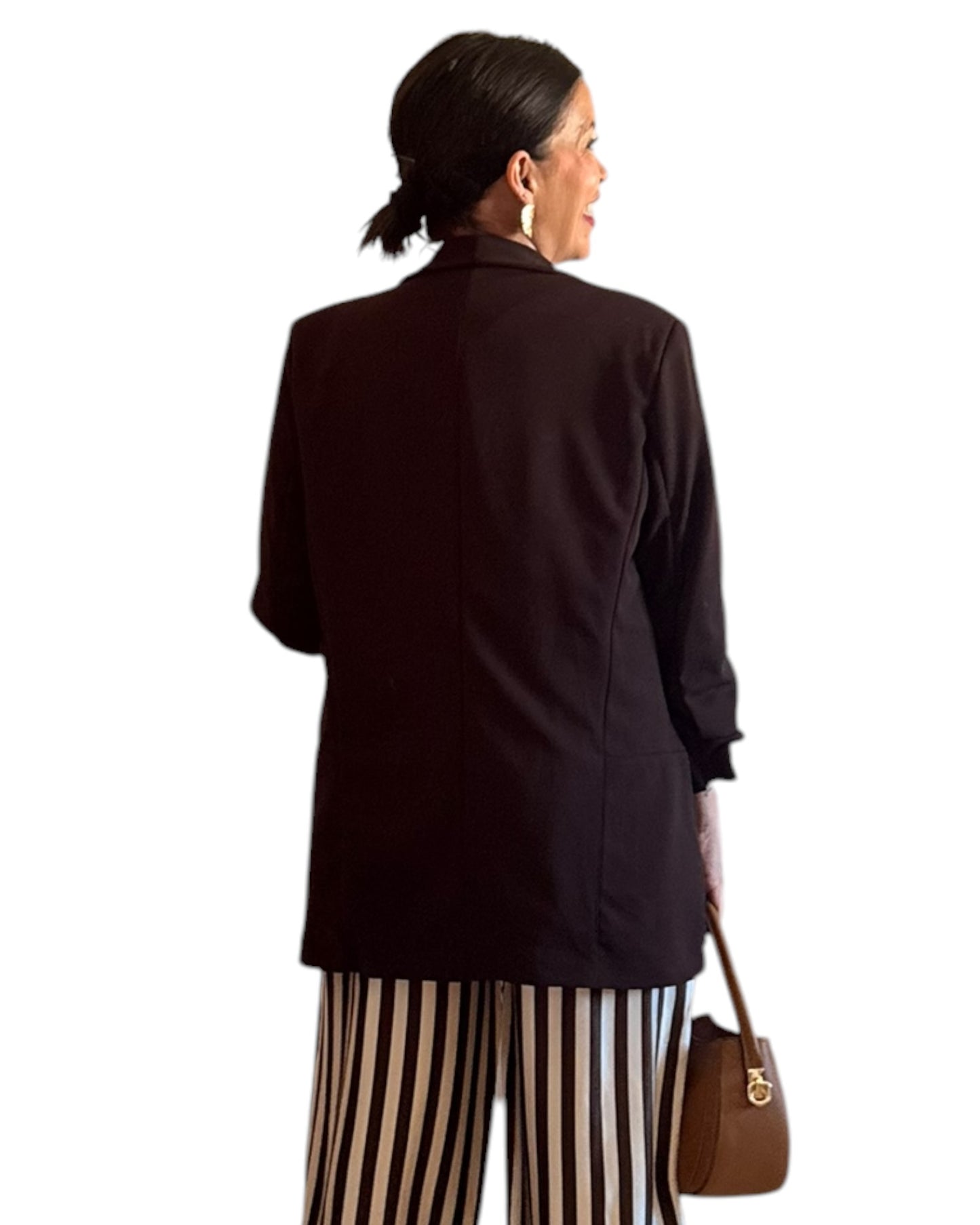 Blazer mangas fruncidas chocolate - AC
