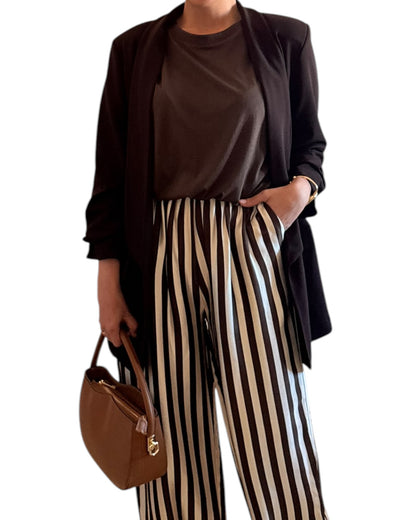 Blazer mangas fruncidas chocolate - AC