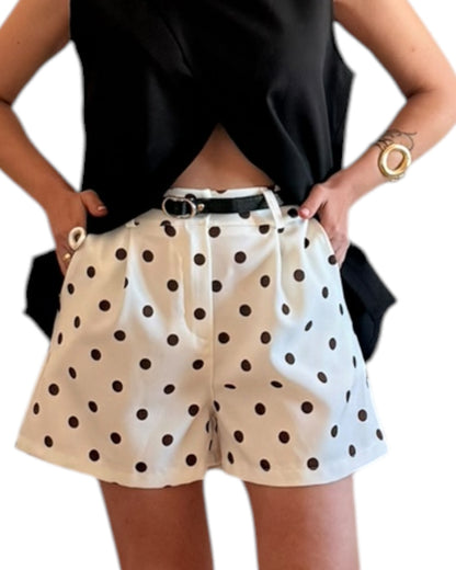 Short lunares choco y crudo
