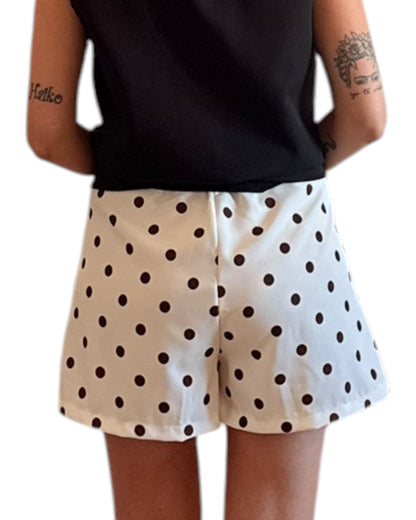 Short lunares choco y crudo