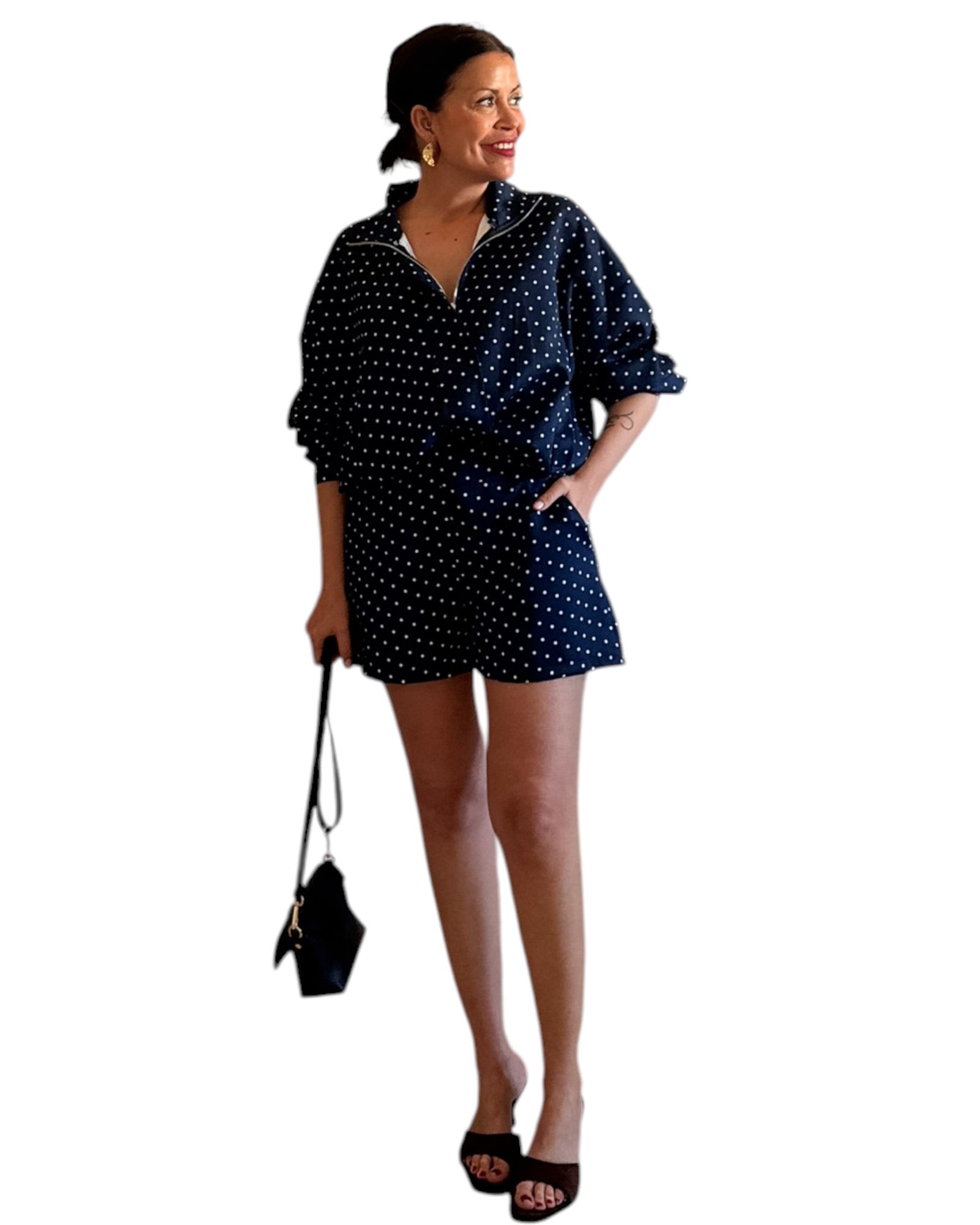 Conjunto Lunares azul marino - AC
