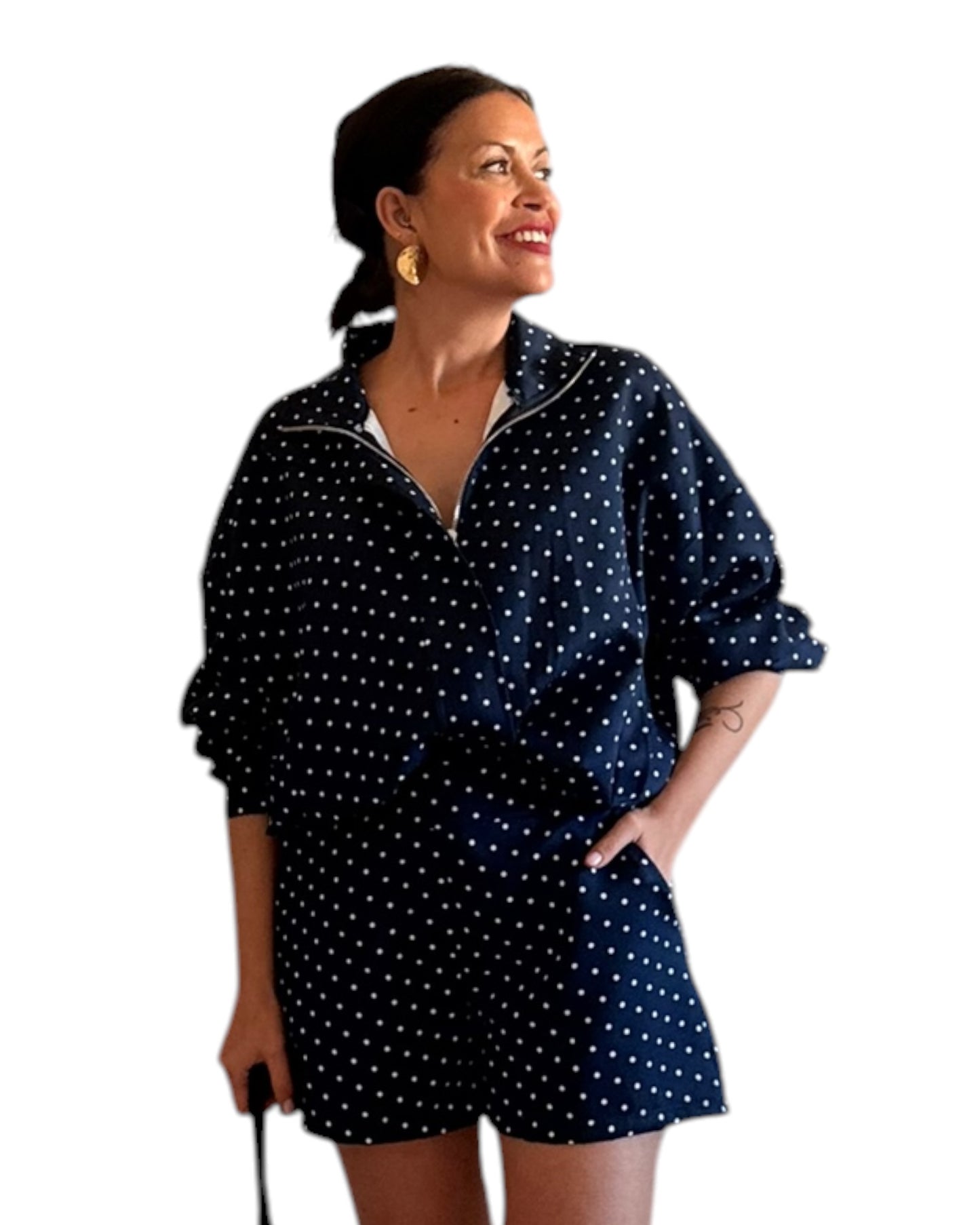 Conjunto Lunares azul marino - AC