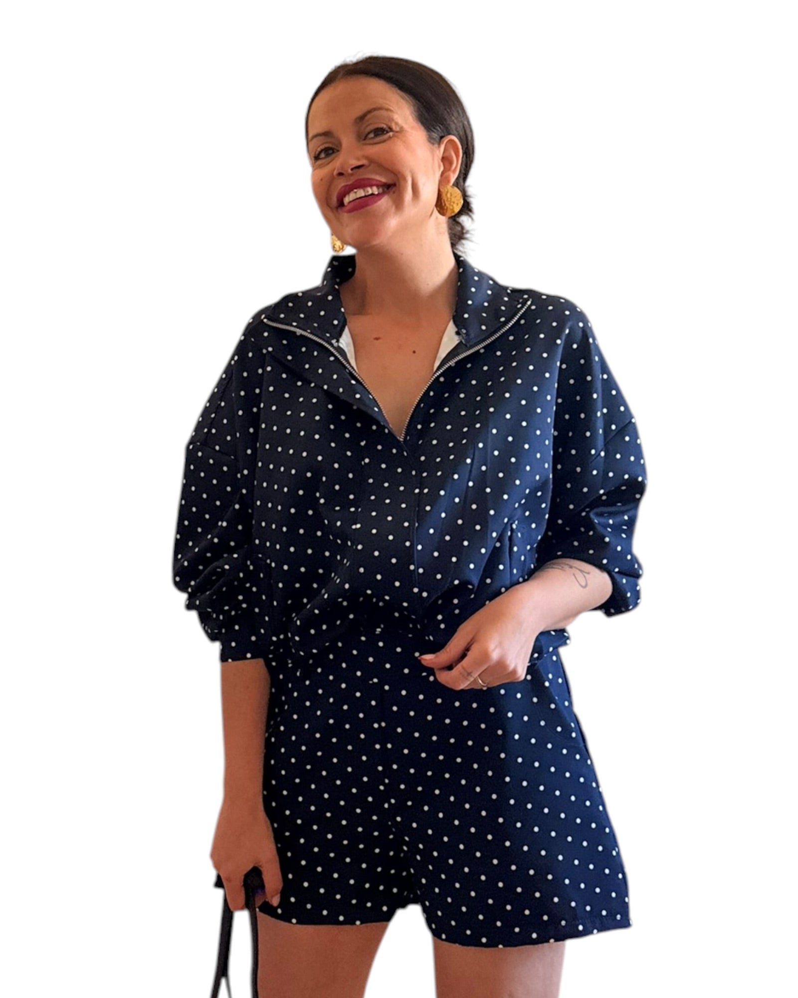 Conjunto Lunares azul marino - AC