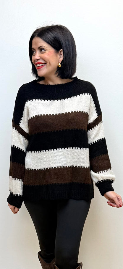 Jersey rayas negro Manuela.