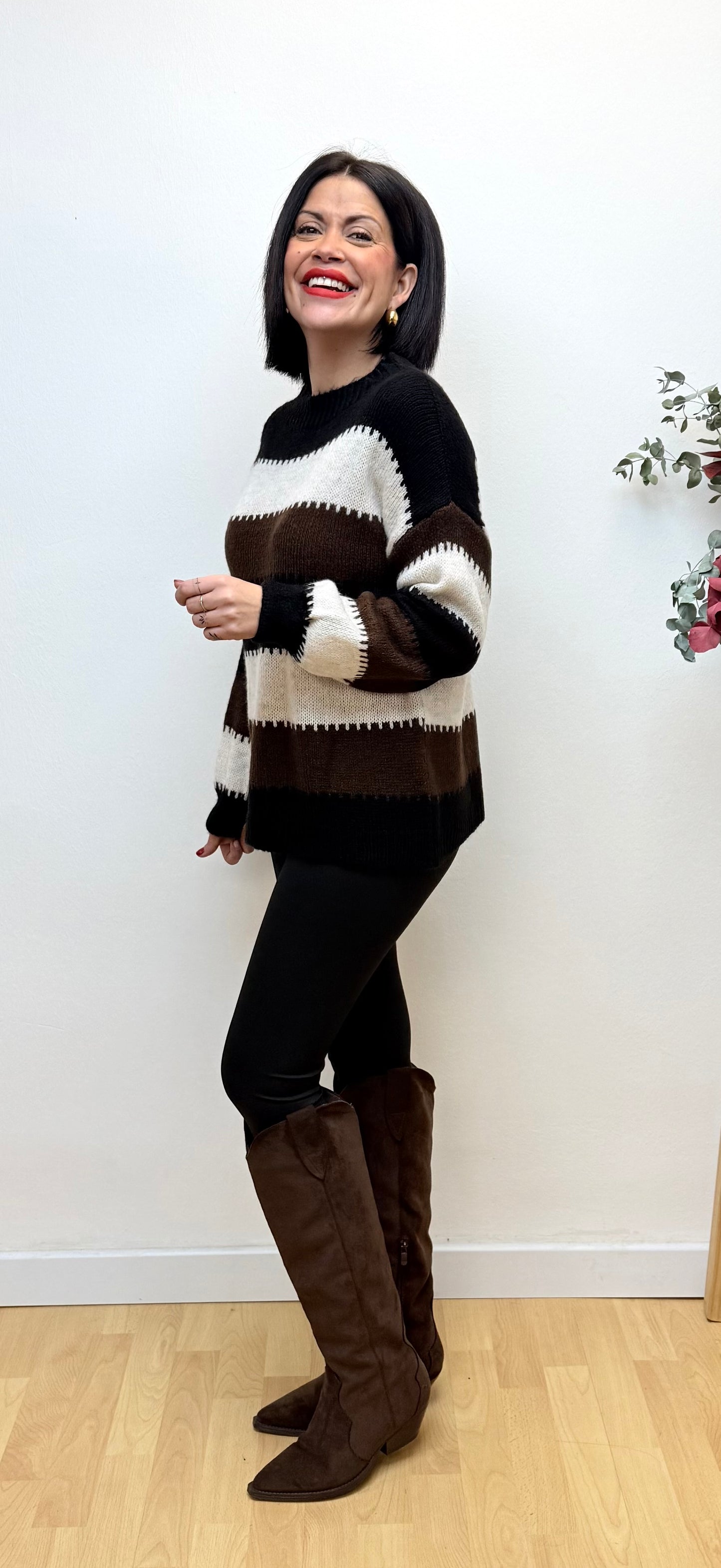 Jersey rayas negro Manuela.