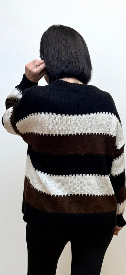 Jersey rayas negro Manuela.