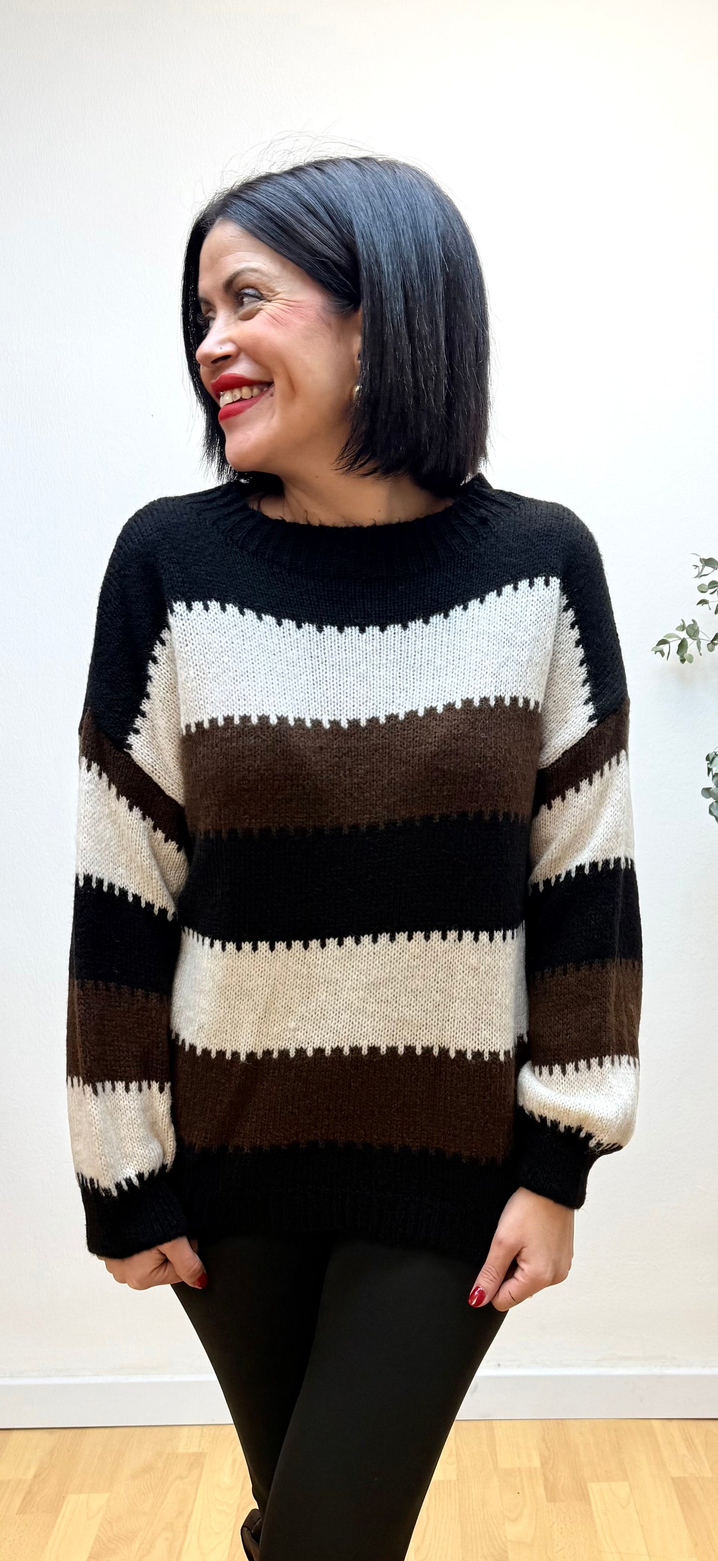 Jersey rayas negro Manuela.