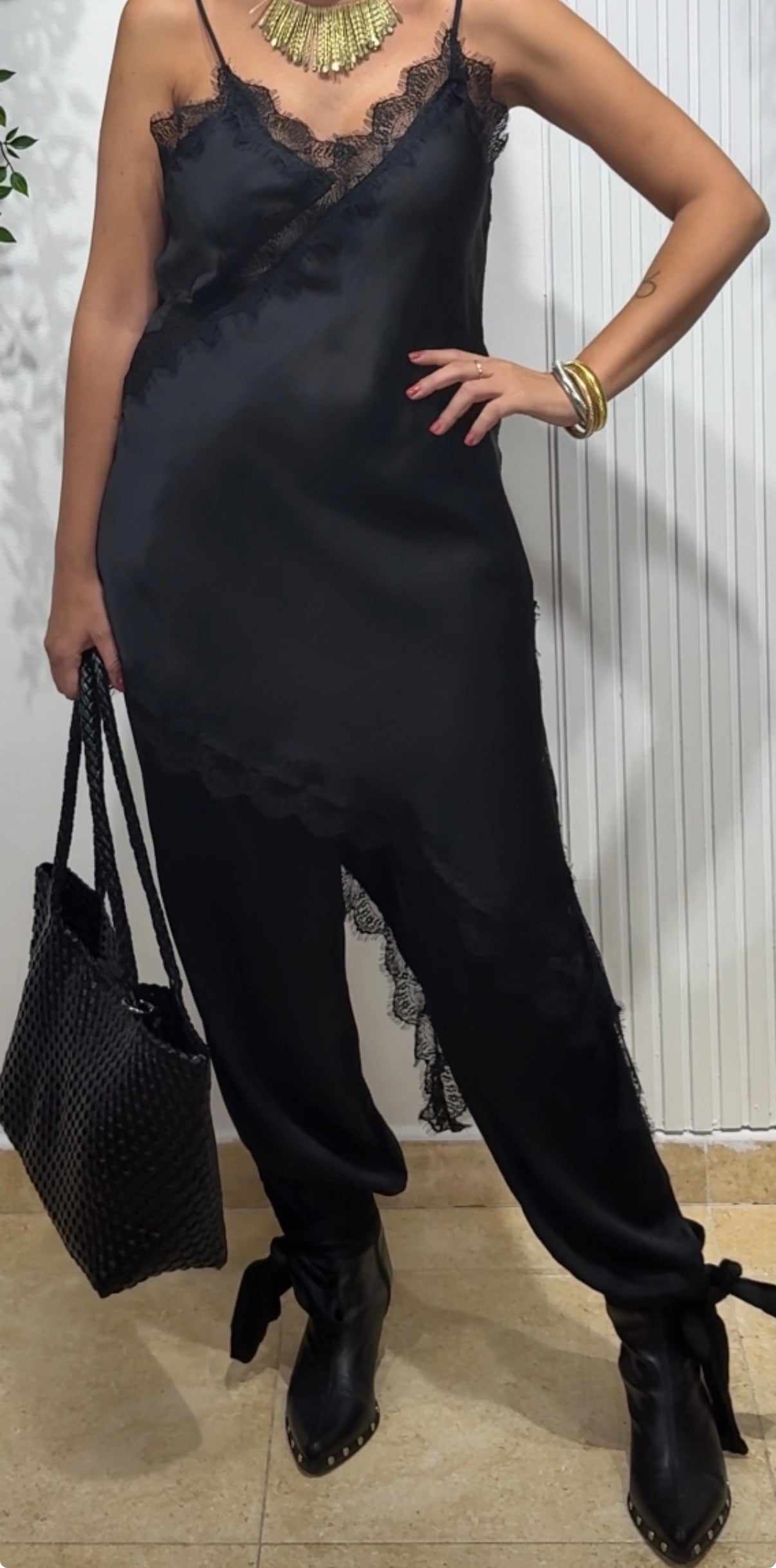 Vestido/ top lencero negro