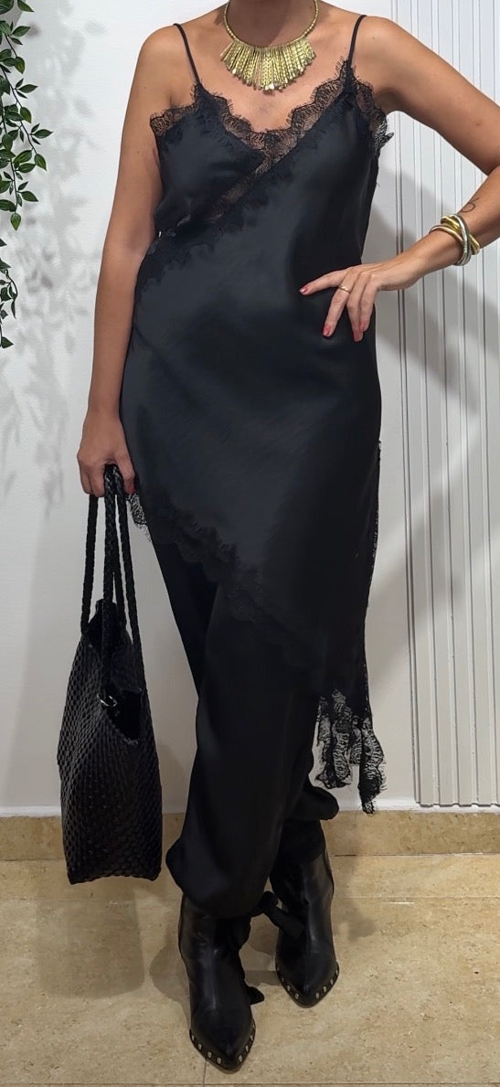 Vestido/ top lencero negro