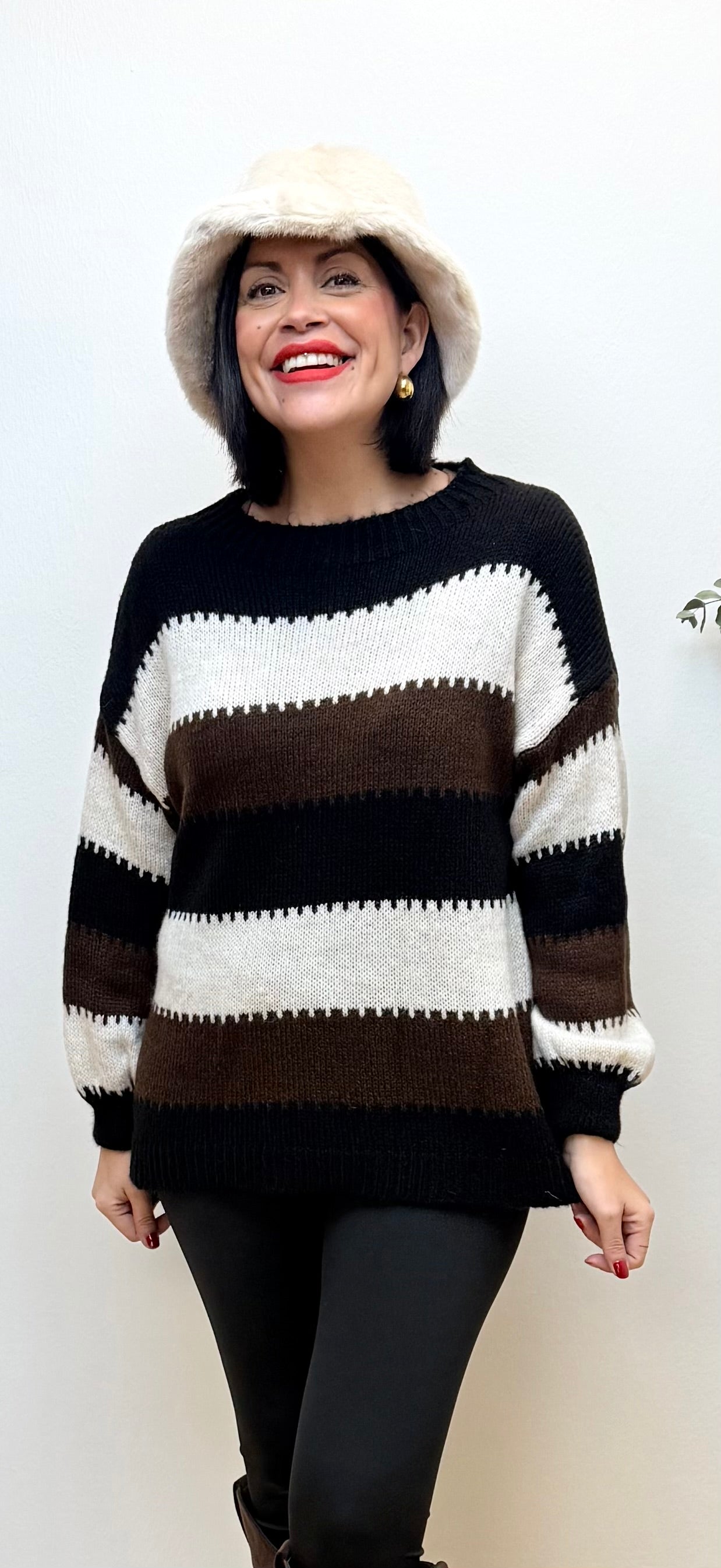 Jersey rayas negro Manuela.