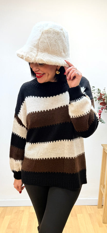 Jersey rayas negro Manuela.