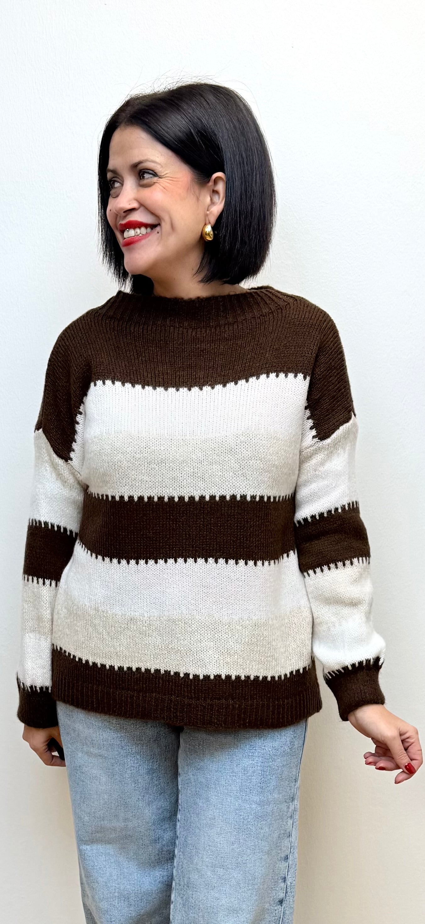 Jersey rayas chocolate Manuela