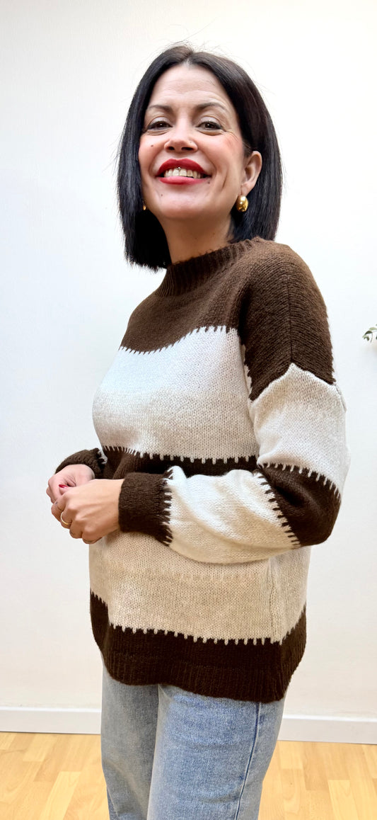 Jersey rayas chocolate Manuela