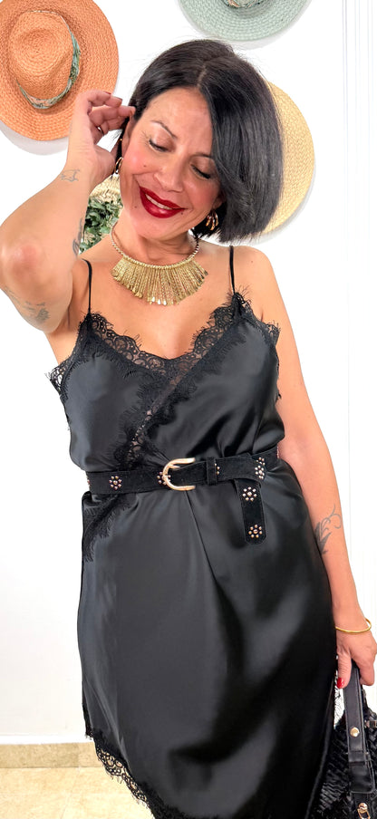 Vestido/ top lencero negro