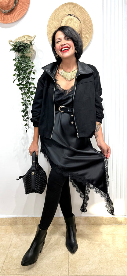 Vestido/ top lencero negro