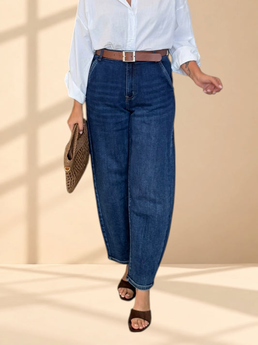 Jeans Barrel azul oscuro