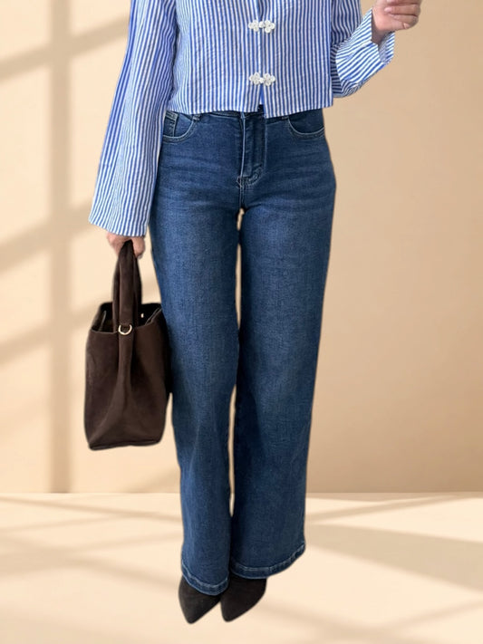 Jeans wide leg faja