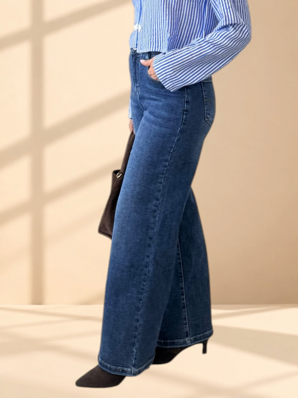 Jeans wide leg faja