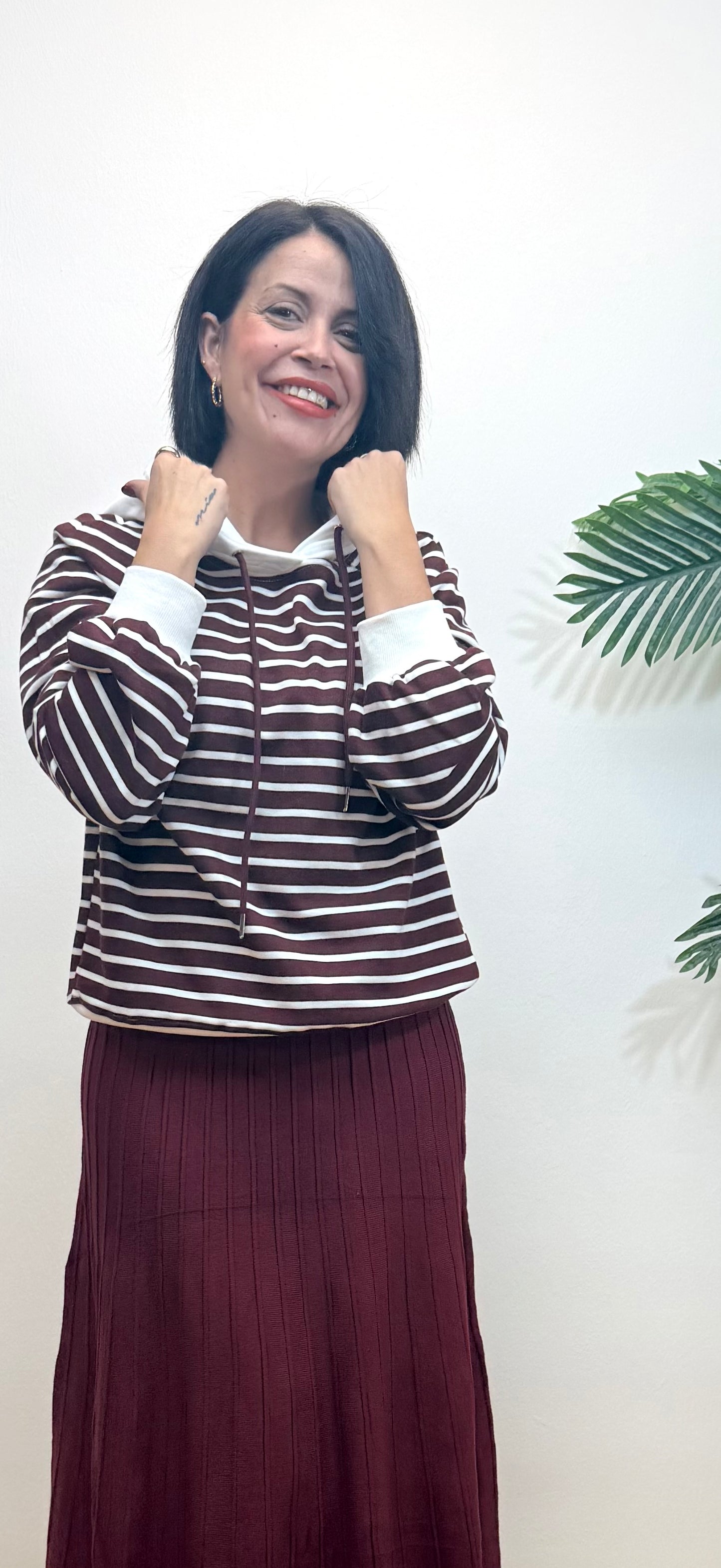 Sudadera Navy burdeos