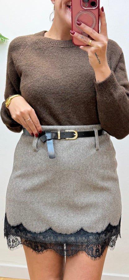 Falda Pantalón espiga taupé