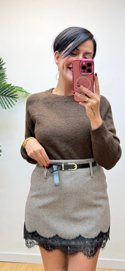 Falda Pantalón espiga taupé