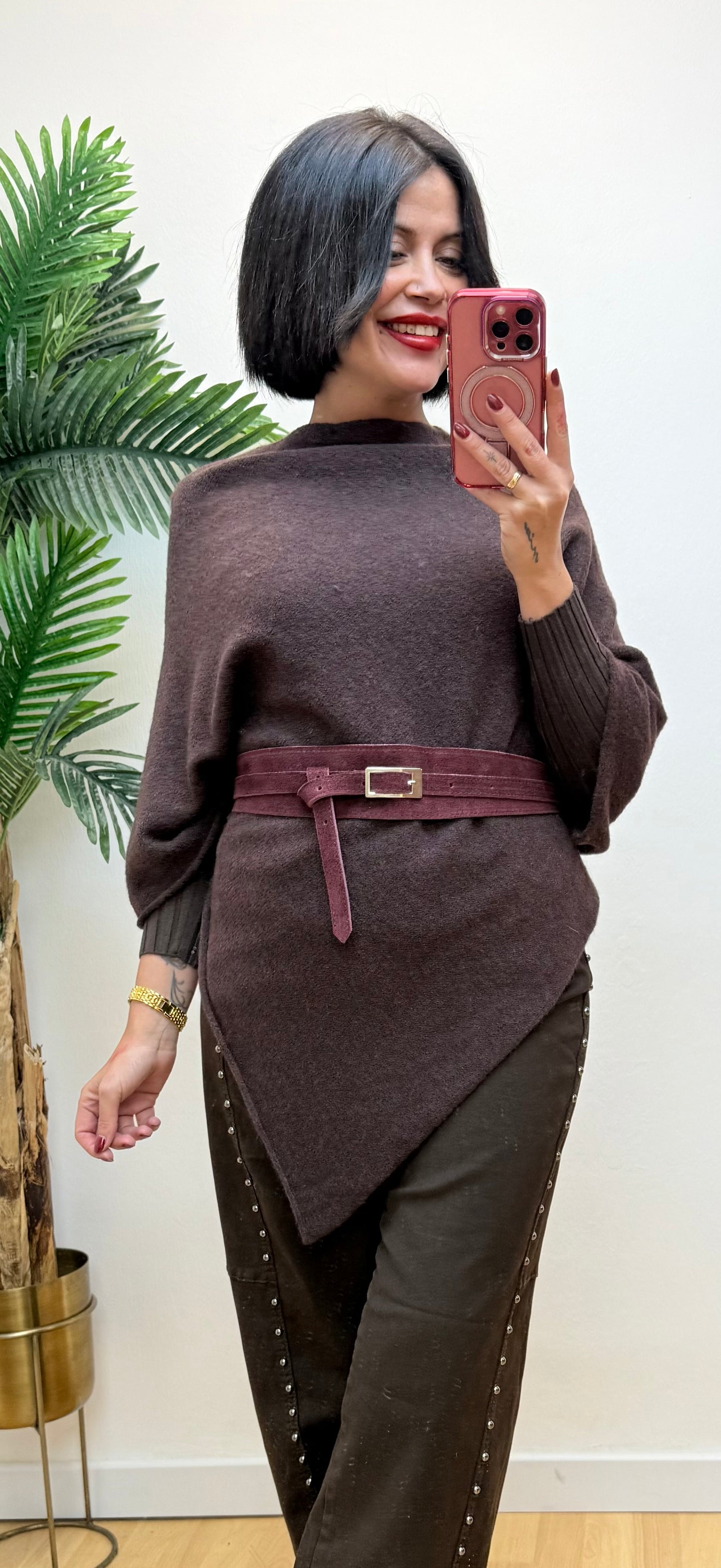 Jeans Ballon chocolate tachas