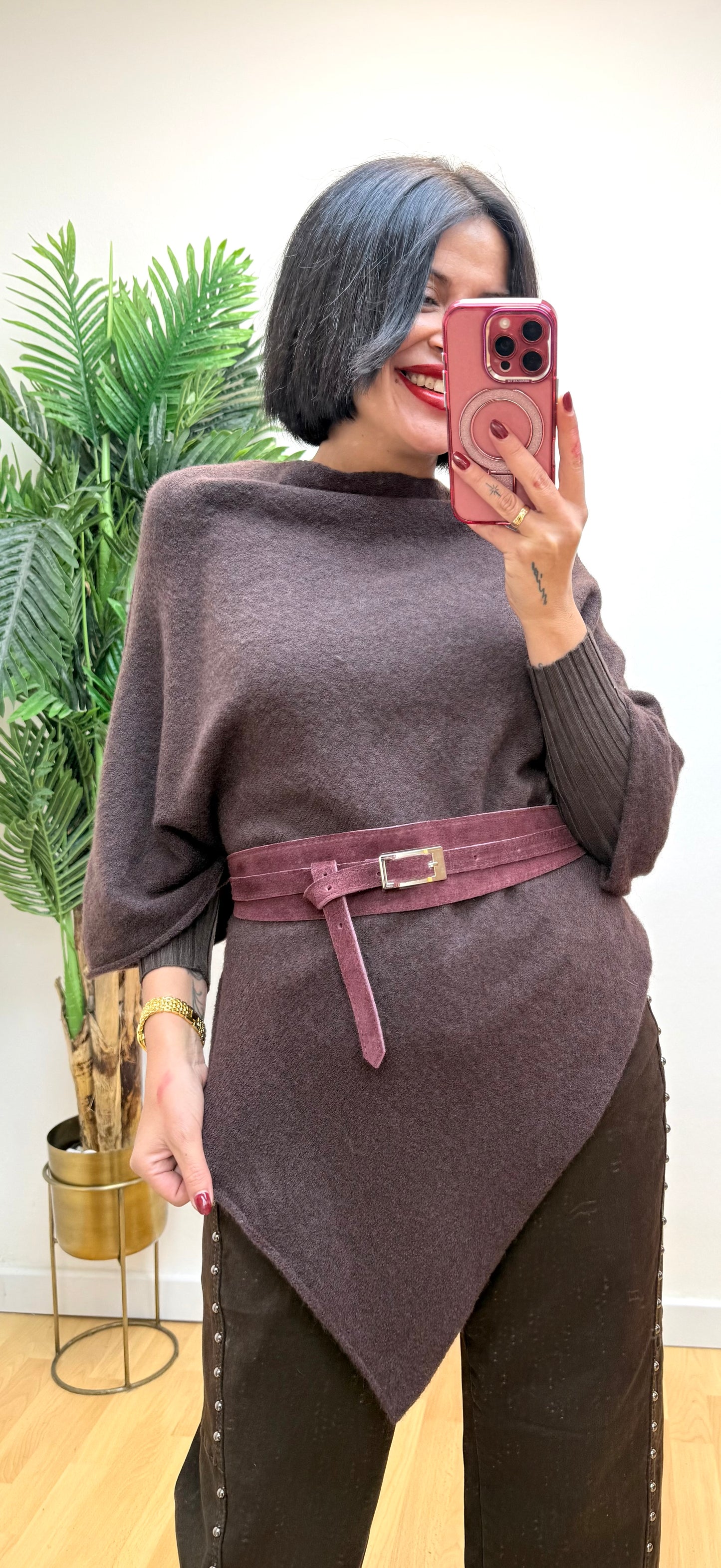 Jeans Ballon chocolate tachas