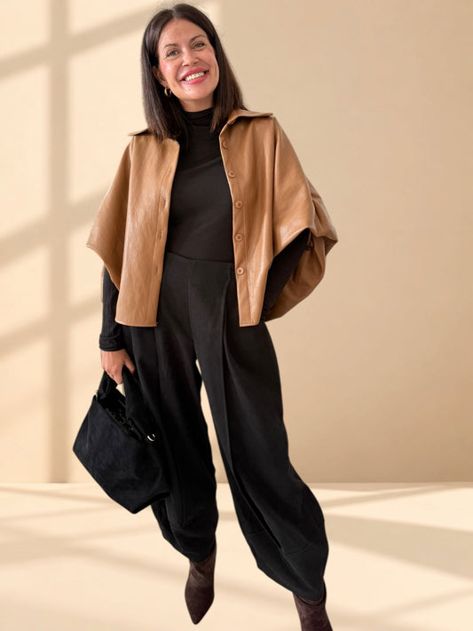 Camisa polipiel camel