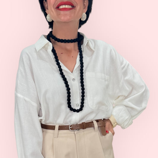 Collar negro pearls - AC