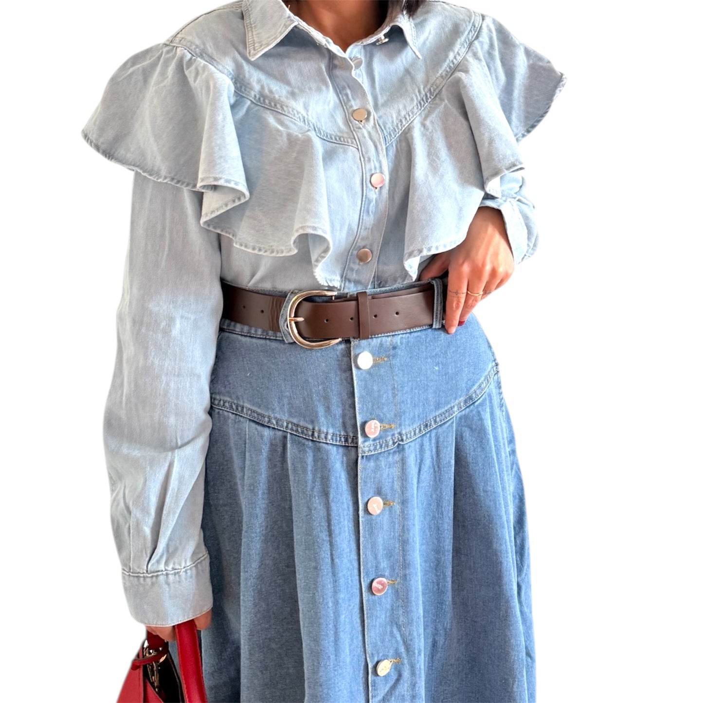 Camisa volantes denim Macarena