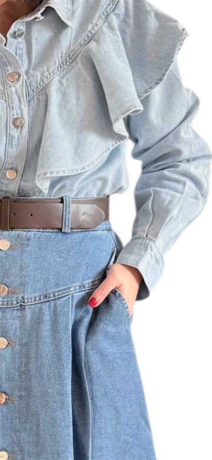 Camisa volantes denim Macarena