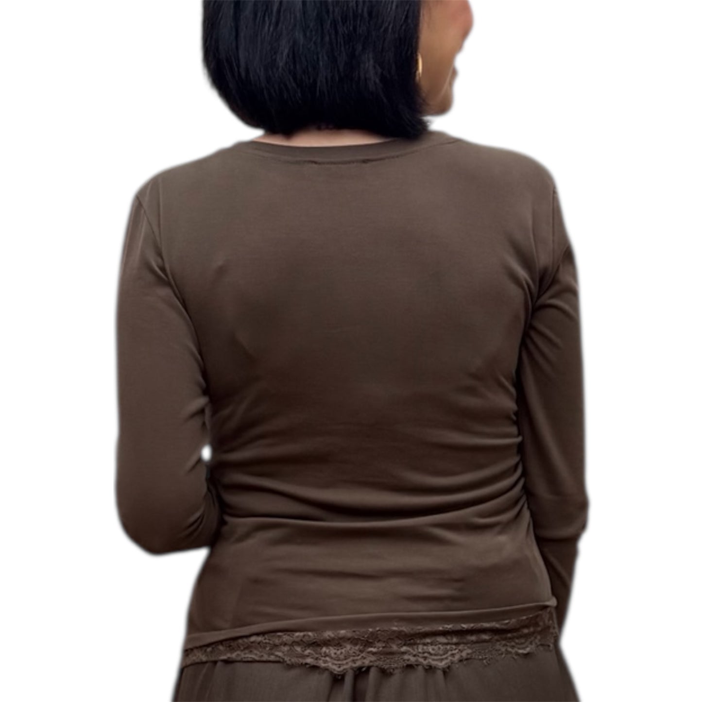 Camiseta basic chocolate lencera.