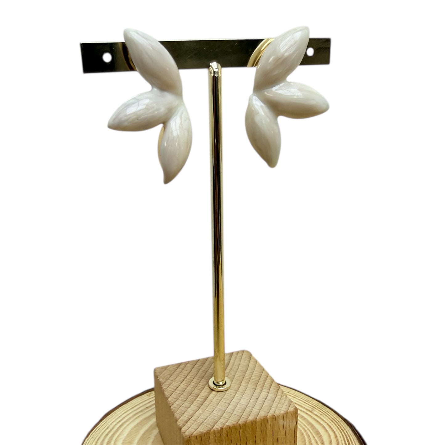 Pendientes blanco perla