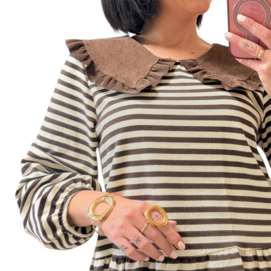 Jersey  marinera cuello bebe chocolate Carmela