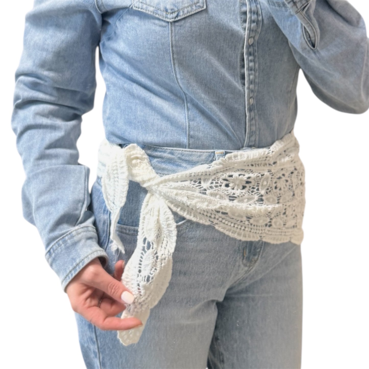 Pañuelo crochet blanco