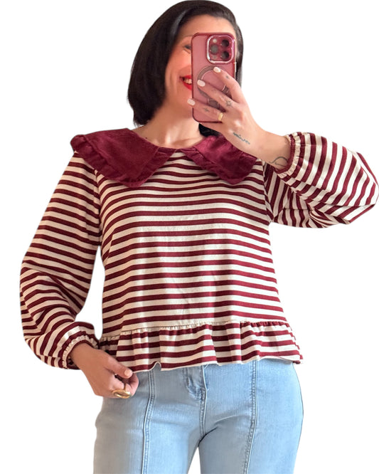 Jersey cuello burdeos Carmela