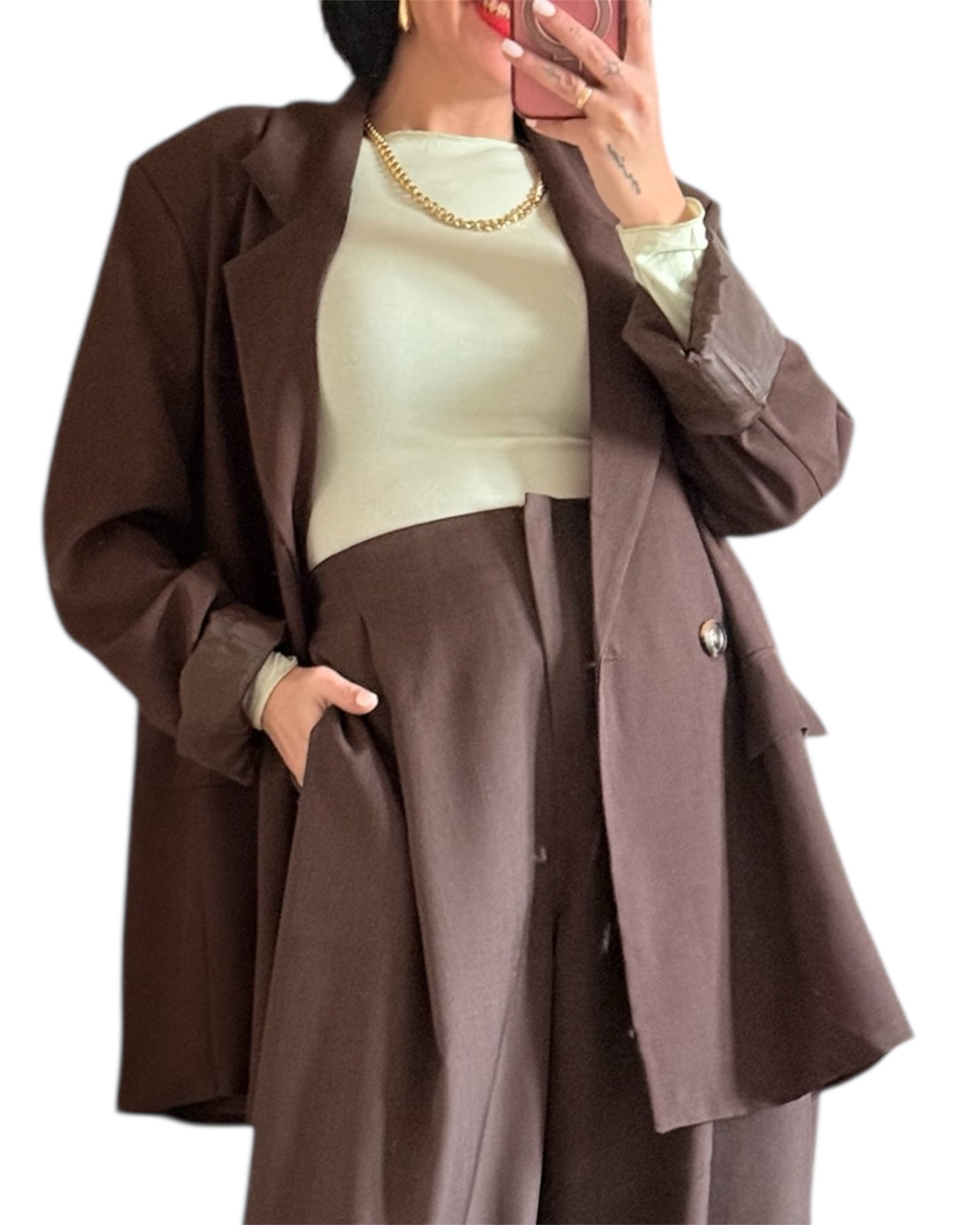 Blazer cruzada chocolate