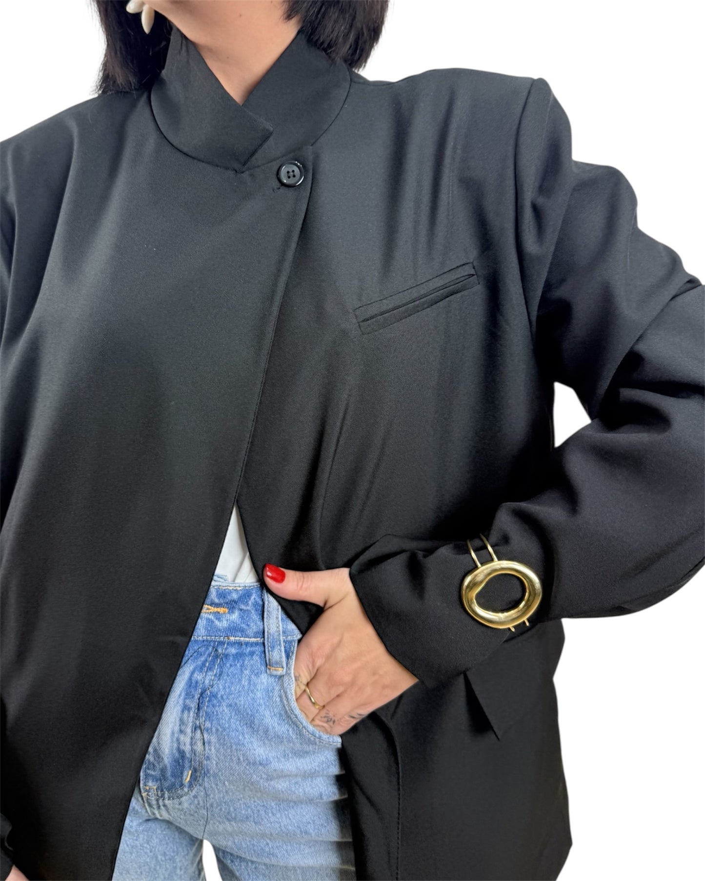 Blazer cruzada negra Kate